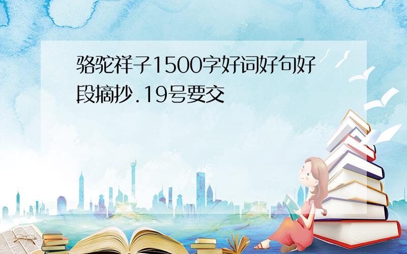 骆驼祥子1500字好词好句好段摘抄.19号要交