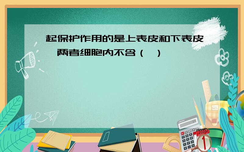 起保护作用的是上表皮和下表皮,两者细胞内不含（ ）