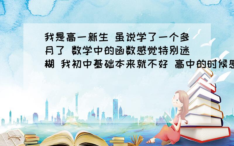 我是高一新生 虽说学了一个多月了 数学中的函数感觉特别迷糊 我初中基础本来就不好 高中的时候感觉老师上课好快 完全跟不上 作业很多都感到好难 其实我下了很多功夫 可就是跟不上老