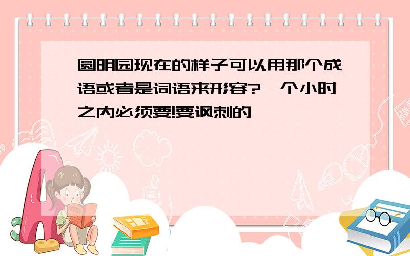 圆明园现在的样子可以用那个成语或者是词语来形容?一个小时之内必须要!要讽刺的