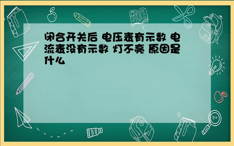 闭合开关后 电压表有示数 电流表没有示数 灯不亮 原因是什么