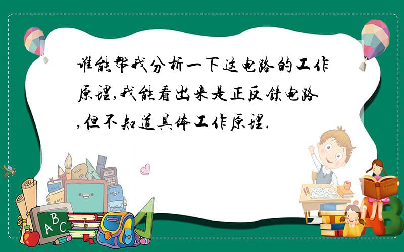 谁能帮我分析一下这电路的工作原理,我能看出来是正反馈电路,但不知道具体工作原理.