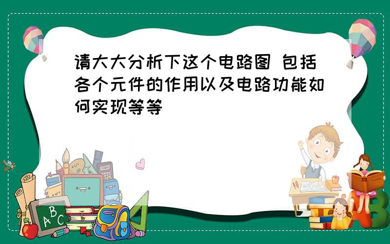 请大大分析下这个电路图 包括各个元件的作用以及电路功能如何实现等等