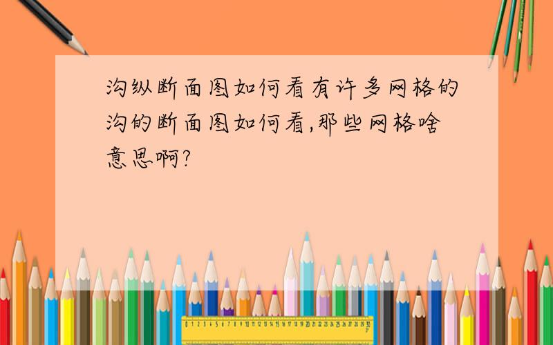 沟纵断面图如何看有许多网格的沟的断面图如何看,那些网格啥意思啊?