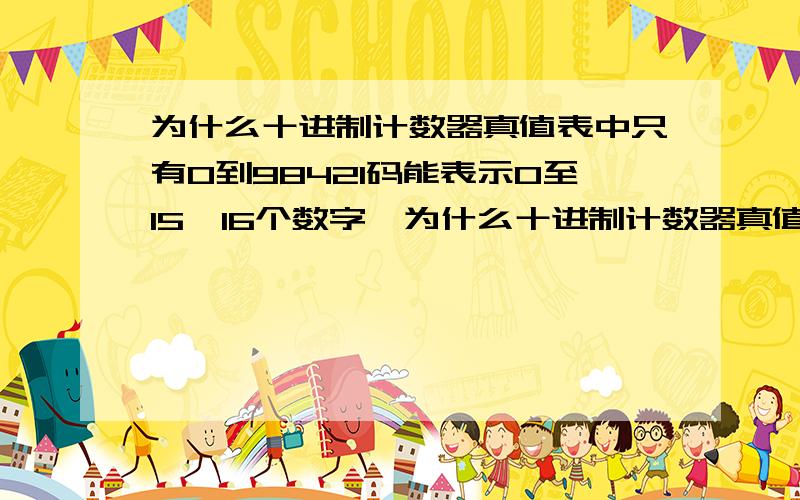 为什么十进制计数器真值表中只有0到98421码能表示0至15、16个数字,为什么十进制计数器真值表中只有0至9?书本上的问题这是