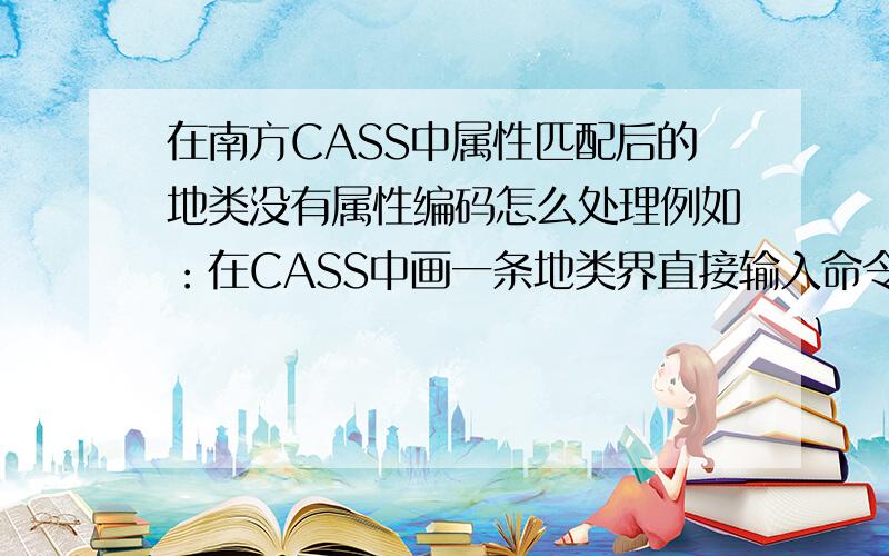 在南方CASS中属性匹配后的地类没有属性编码怎么处理例如：在CASS中画一条地类界直接输入命令画出来的就有属性编码,但是其它的我用画好的这条去属性匹配就没有了属性编码