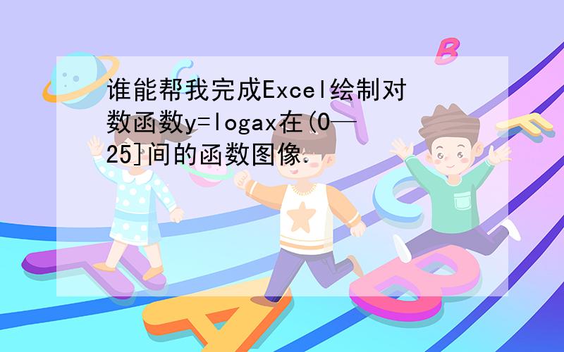 谁能帮我完成Excel绘制对数函数y=logax在(0—25]间的函数图像.