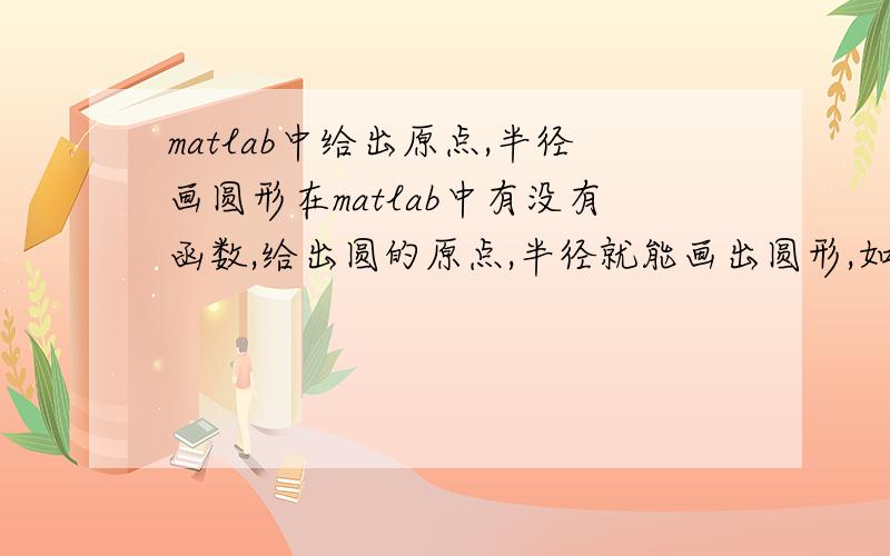 matlab中给出原点,半径画圆形在matlab中有没有函数,给出圆的原点,半径就能画出圆形,如果没有,能不能给出这样的函数,