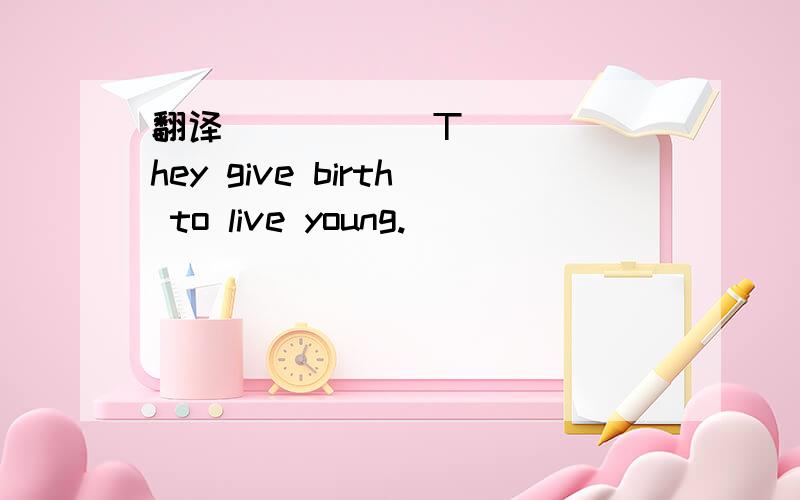 翻译           They give birth to live young.