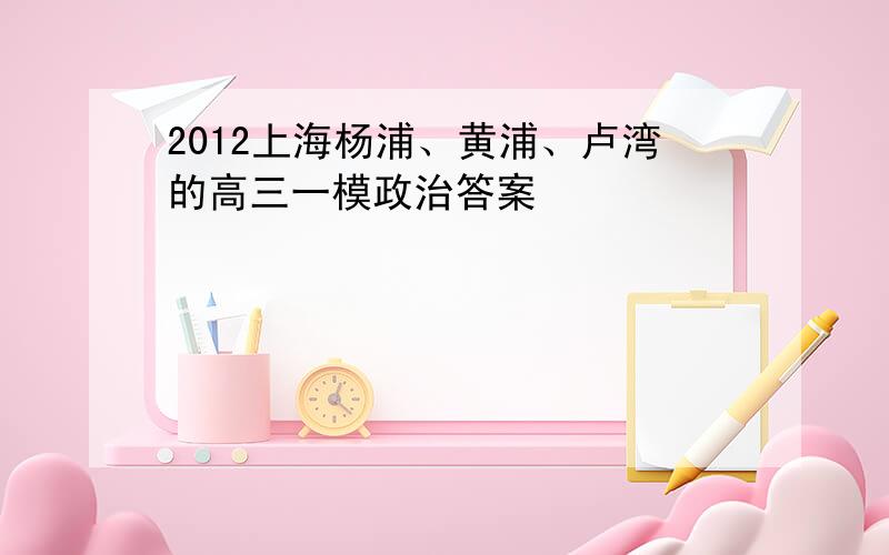 2012上海杨浦、黄浦、卢湾的高三一模政治答案