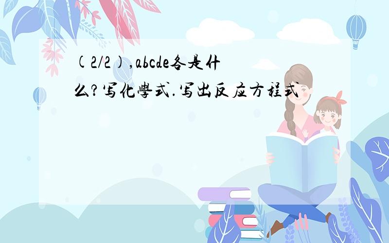 (2/2),abcde各是什么?写化学式.写出反应方程式