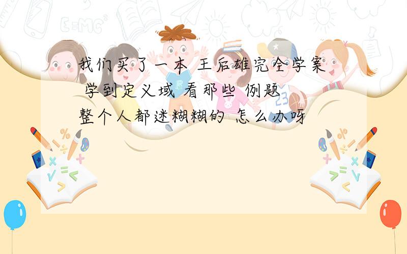 我们买了一本 王后雄完全学案 学到定义域 看那些 例题 整个人都迷糊糊的 怎么办呀