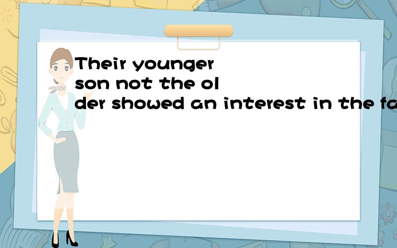 Their younger son not the older showed an interest in the family business.在哪加逗号?是Certain Adverbs,Common Expressions,Contrasting Expressions,Name of People Being Addressed 中的哪一个?