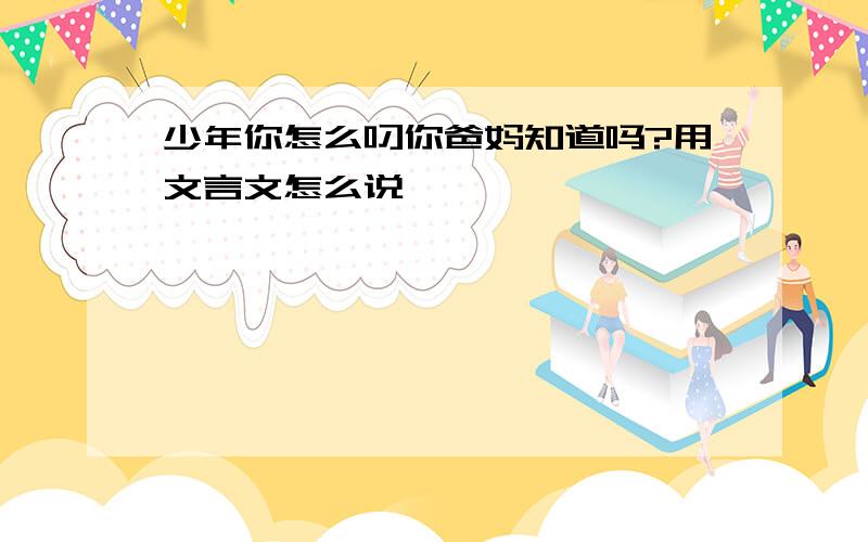 少年你怎么叼你爸妈知道吗?用文言文怎么说