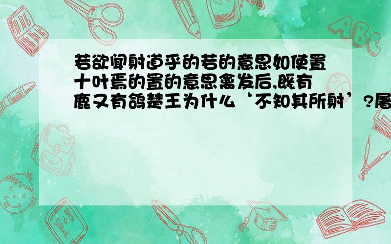 若欲闻射道乎的若的意思如使置十叶焉的置的意思禽发后,既有鹿又有鸽楚王为什么‘不知其所射’?屠龙子朱说这番话的意图是什么?