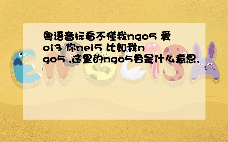 粤语音标看不懂我ngo5 爱oi3 你nei5 比如我ngo5 ,这里的ngo5各是什么意思,