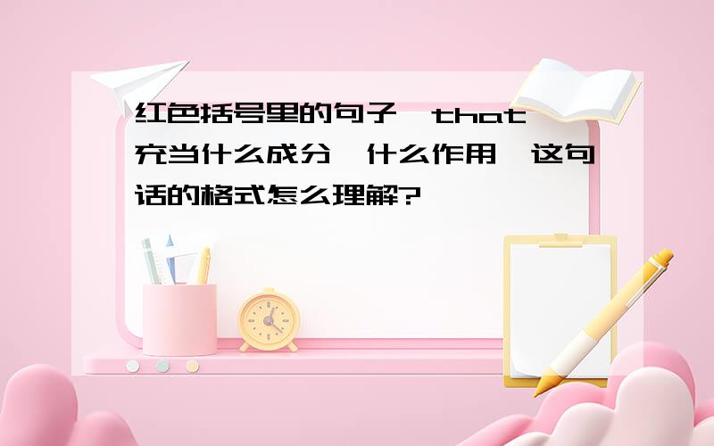 红色括号里的句子,that 充当什么成分,什么作用,这句话的格式怎么理解?