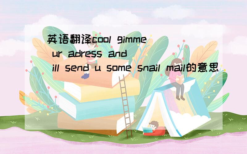 英语翻译cool gimme ur adress and ill send u some snail mail的意思