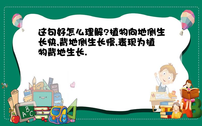 这句好怎么理解?植物向地侧生长快,背地侧生长慢,表现为植物背地生长.