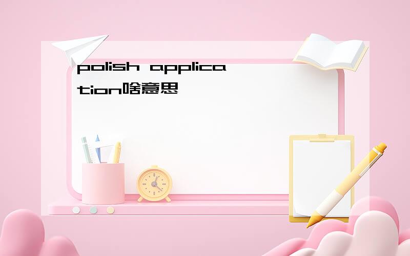 polish application啥意思