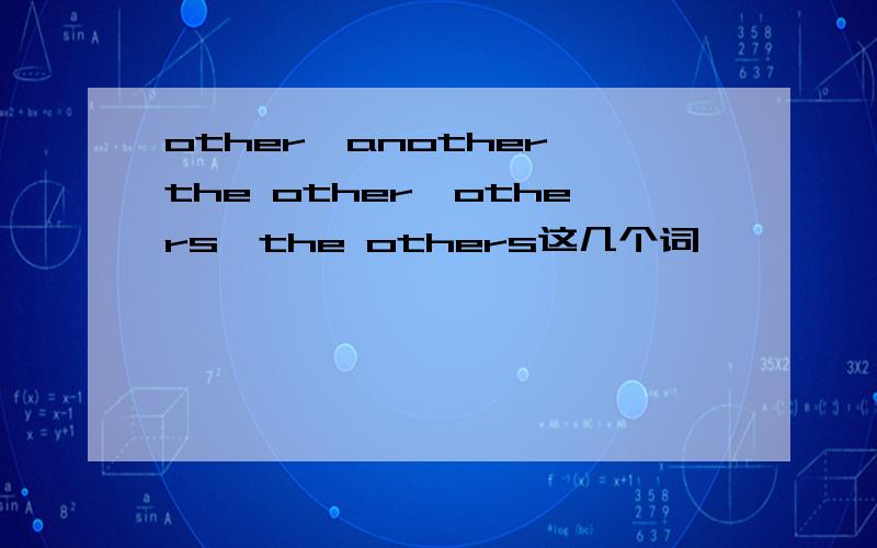 other,another,the other,others,the others这几个词