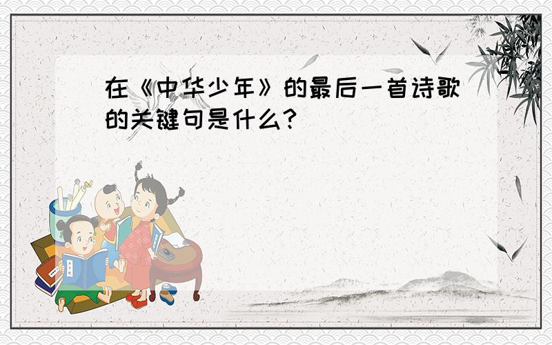 在《中华少年》的最后一首诗歌的关键句是什么?