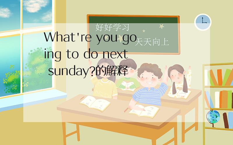 What're you going to do next sunday?的解释