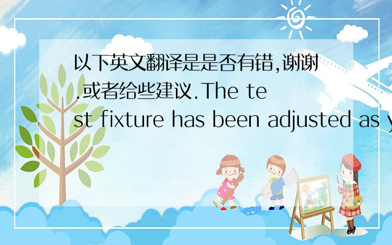 以下英文翻译是是否有错,谢谢.或者给些建议.The test fixture has been adjusted as your below e-mail request and 200pcs UUTs have been tested. But 45pcs out of them failed to pass the test when the test went to step 11.b of the attache