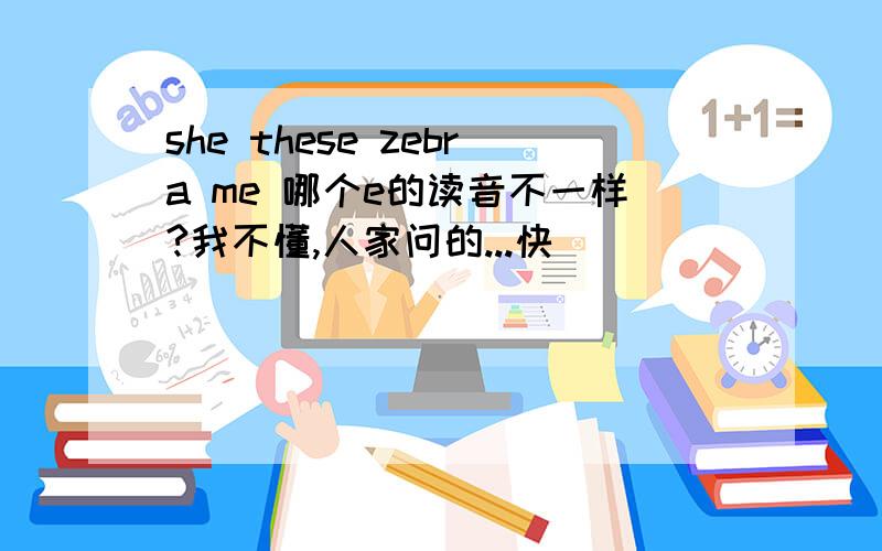 she these zebra me 哪个e的读音不一样?我不懂,人家问的...快