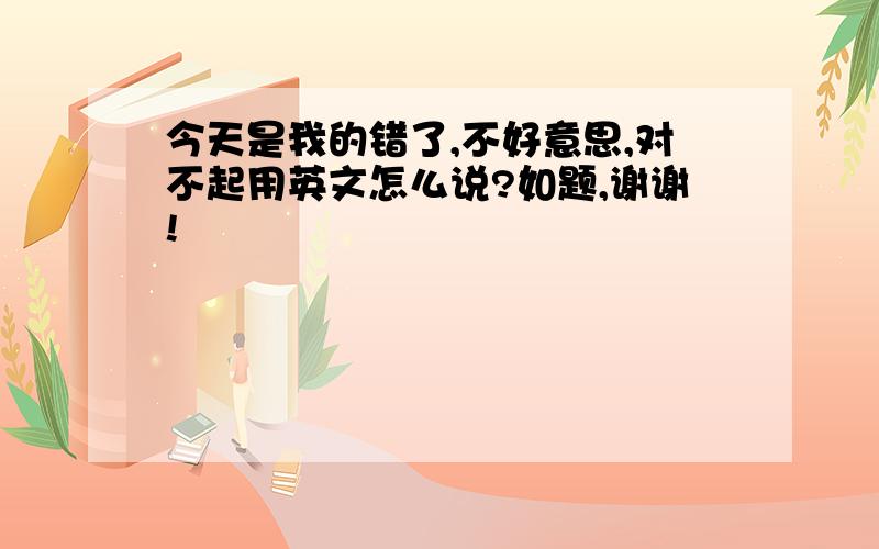 今天是我的错了,不好意思,对不起用英文怎么说?如题,谢谢!