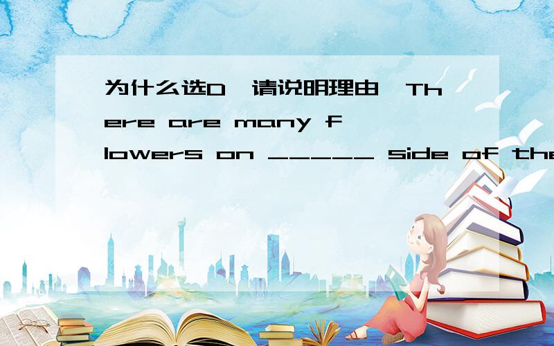 为什么选D,请说明理由,There are many flowers on _____ side of the riverA.each B.the other C.either D.A,B,andC