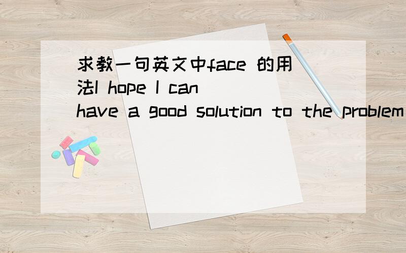 求教一句英文中face 的用法I hope I can have a good solution to the problem facing me.请问这里face为什么是-ing形式而不是-ed形式?