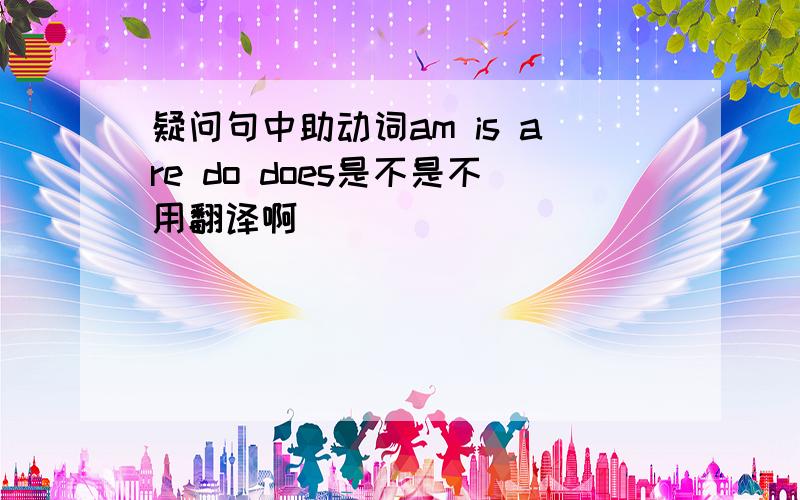 疑问句中助动词am is are do does是不是不用翻译啊