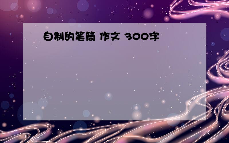 自制的笔筒 作文 300字