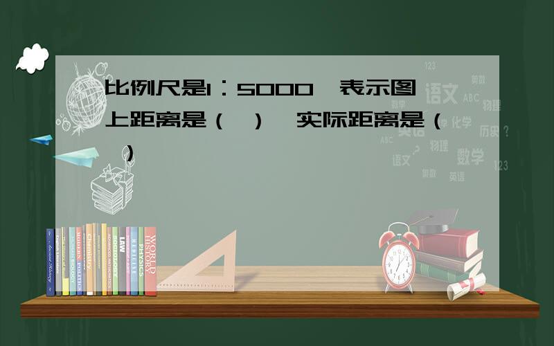 比例尺是1：5000,表示图上距离是（ ）、实际距离是（ ）