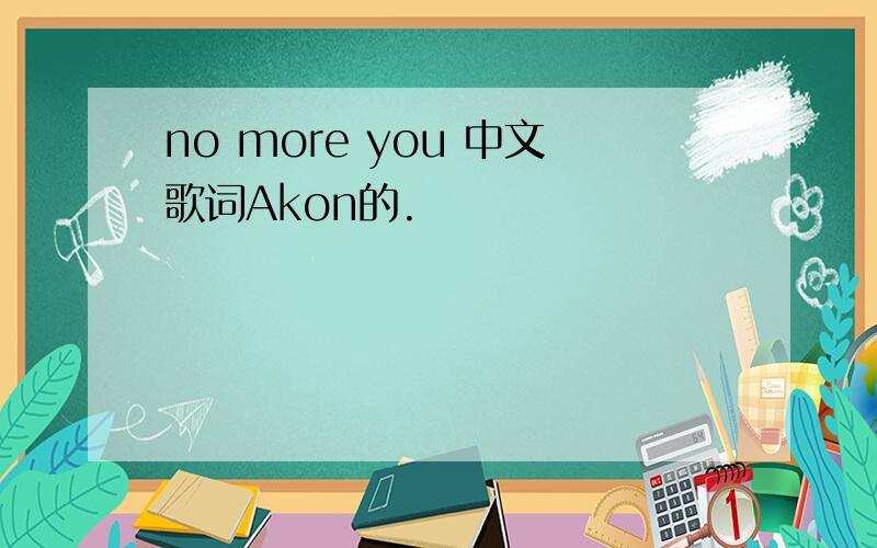 no more you 中文歌词Akon的.