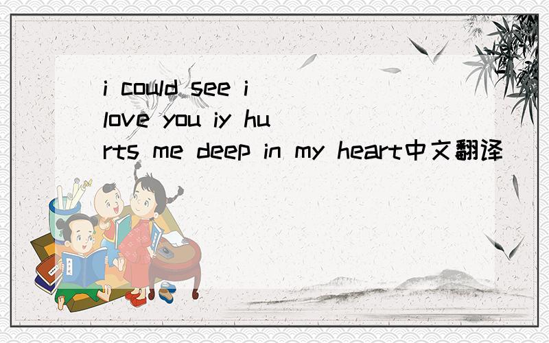 i could see i love you iy hurts me deep in my heart中文翻译