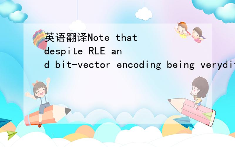 英语翻译Note that despite RLE and bit-vector encoding being verydifferent compression techniques,the pseudocode in Figure 2need not distinguish between them,pushing the complexityof calculating the block size into the compressed block code.In bot