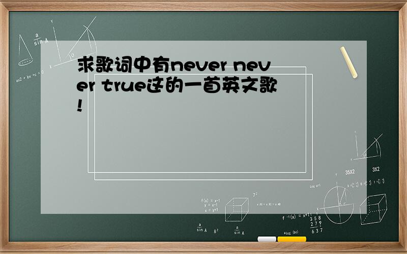 求歌词中有never never true这的一首英文歌!