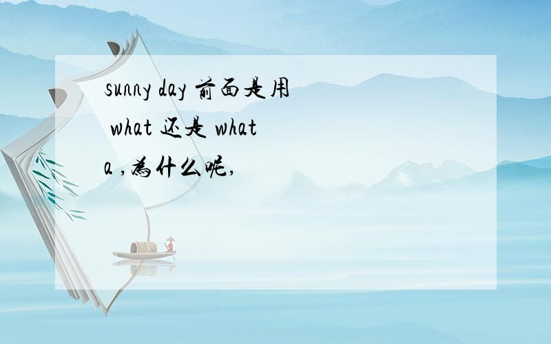 sunny day 前面是用 what 还是 what a ,为什么呢,