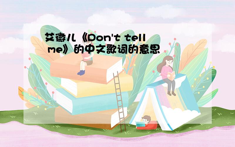 艾微儿《Don't tell me》的中文歌词的意思