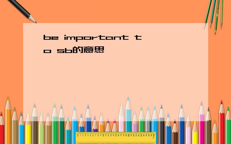 be important to sb的意思