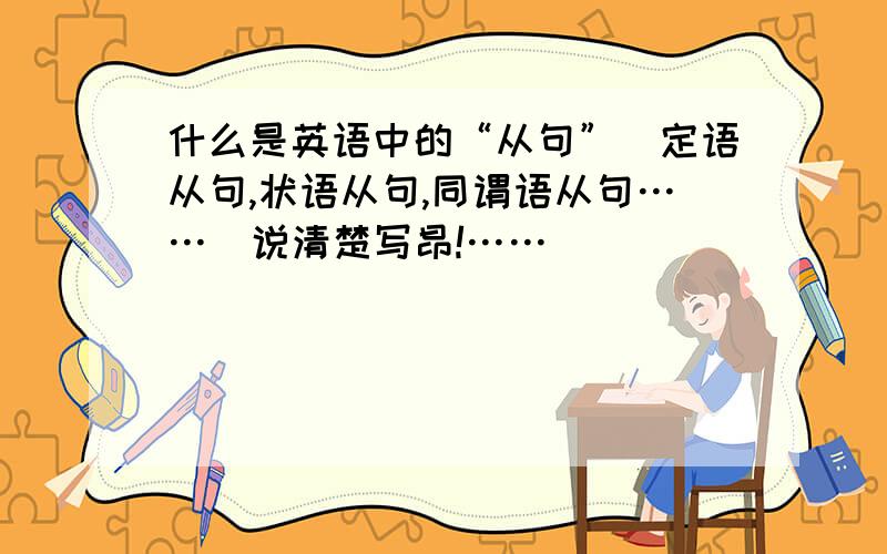 什么是英语中的“从句”（定语从句,状语从句,同谓语从句……）说清楚写昂!……