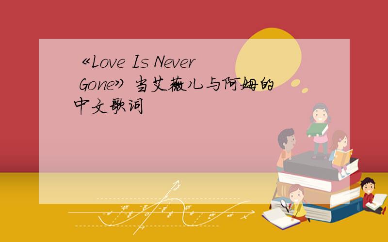 《Love Is Never Gone》当艾薇儿与阿姆的中文歌词