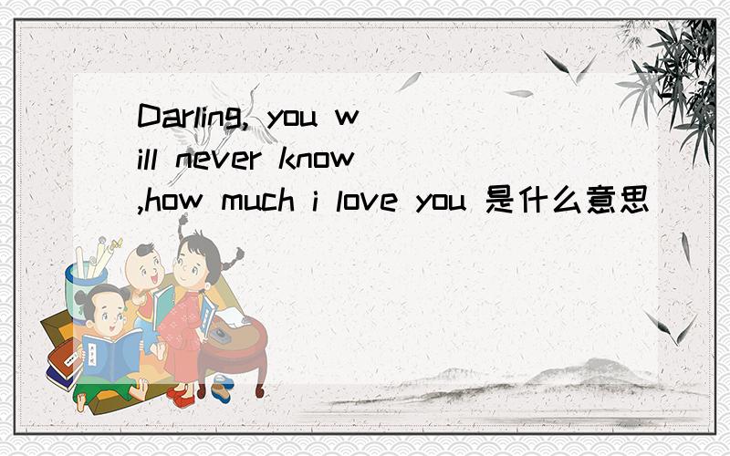 Darling, you will never know,how much i love you 是什么意思