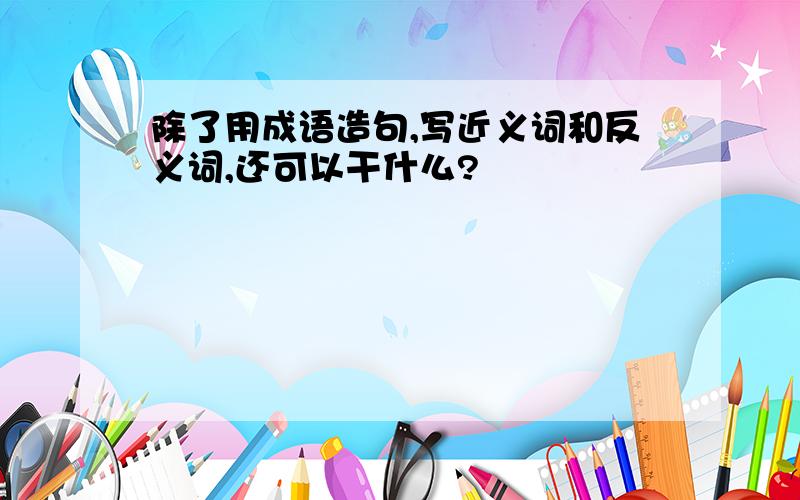 除了用成语造句,写近义词和反义词,还可以干什么?