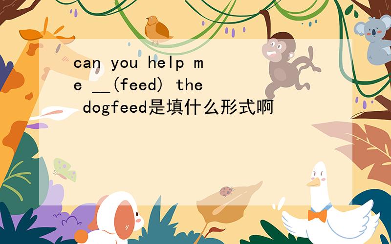 can you help me __(feed) the dogfeed是填什么形式啊