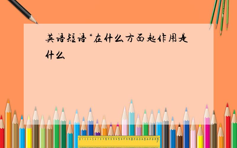 英语短语“在什么方面起作用是什么