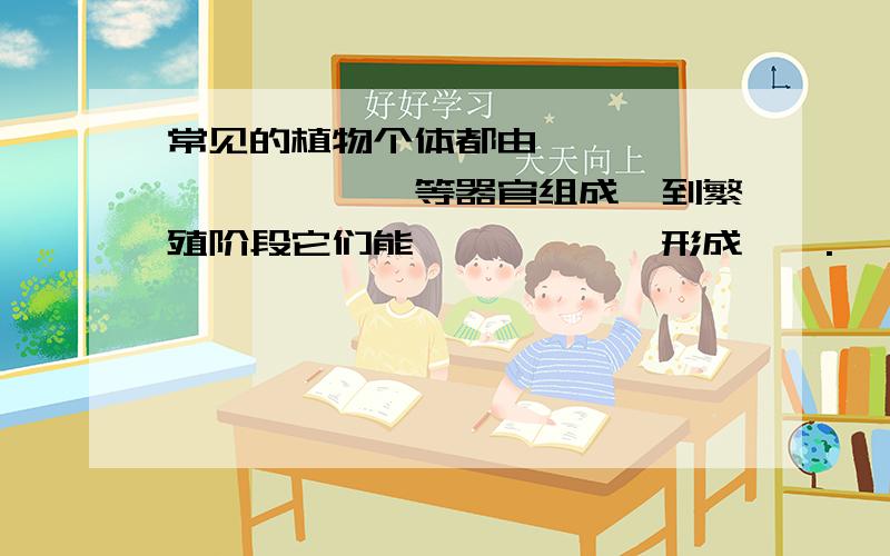 常见的植物个体都由———、———、———等器官组成,到繁殖阶段它们能——、——,形成——.