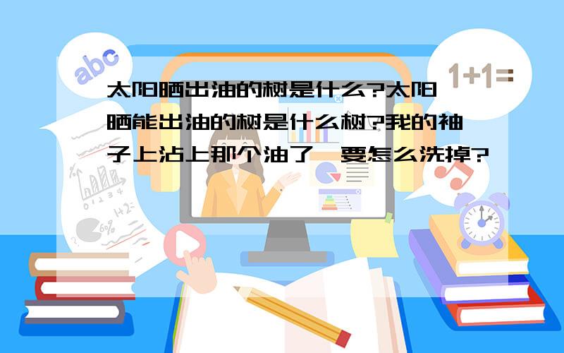 太阳晒出油的树是什么?太阳一晒能出油的树是什么树?我的袖子上沾上那个油了,要怎么洗掉?